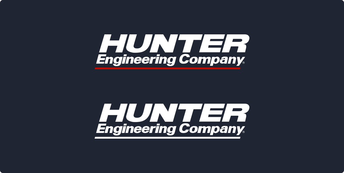 hunter engineering company brand logo usage on dark backgrounds