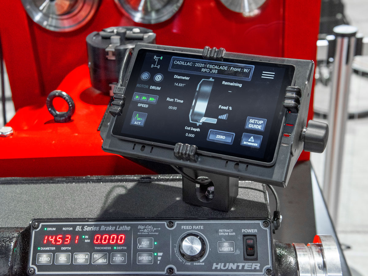 hunter bl series bench lathe tablet interface