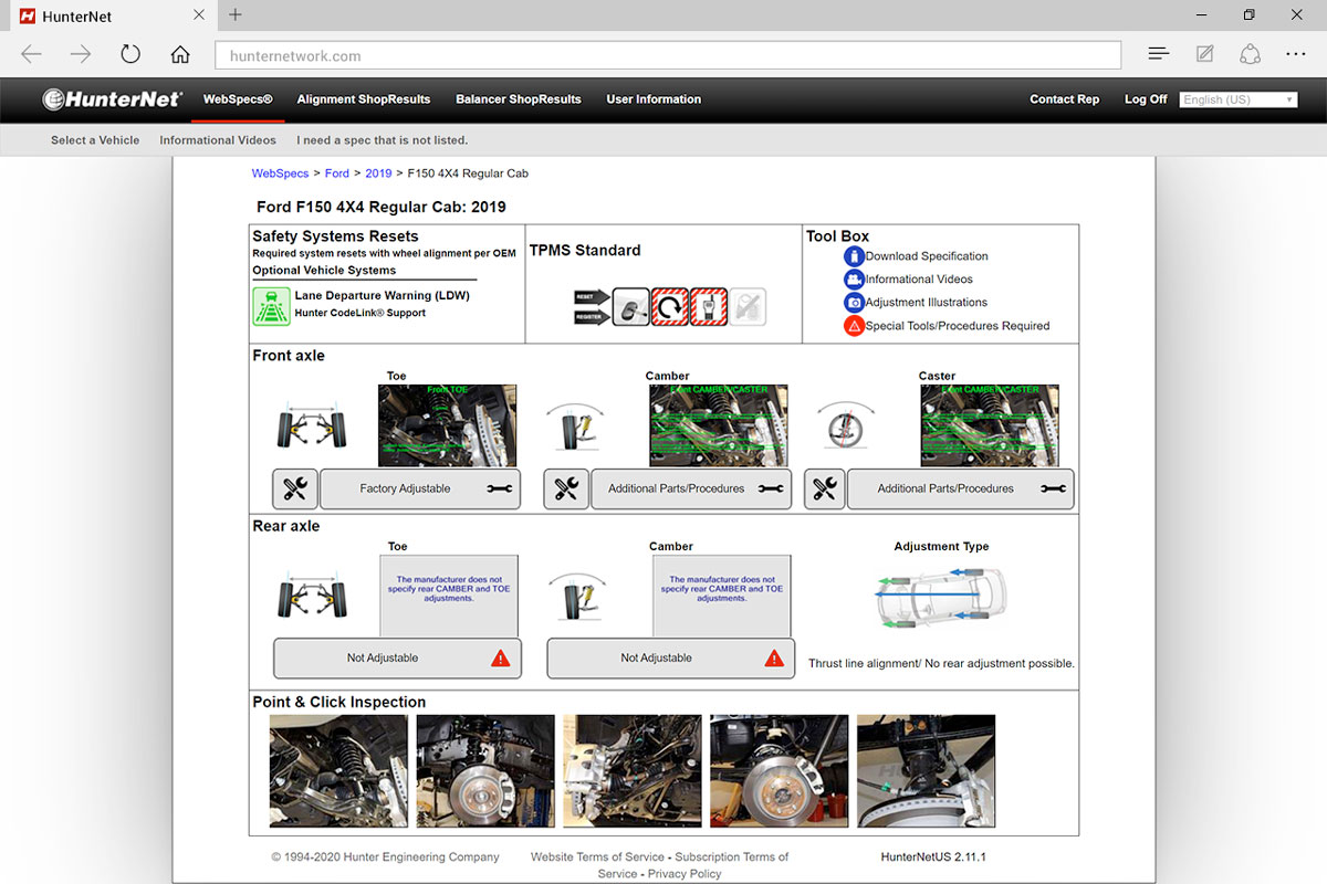 Online Business Tools Hunter Engineering Company®