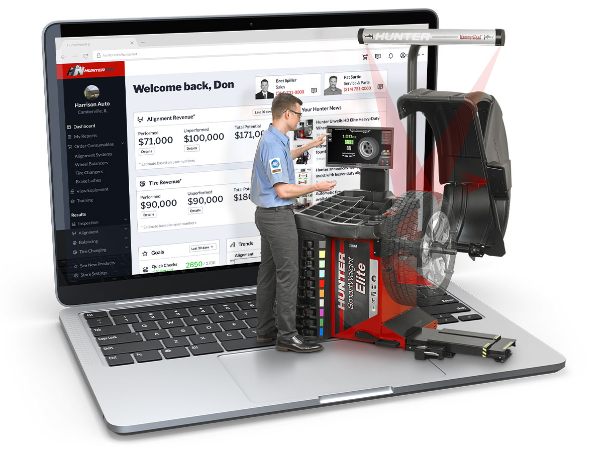 hunter smartweight elite wheel balancer using hunternet