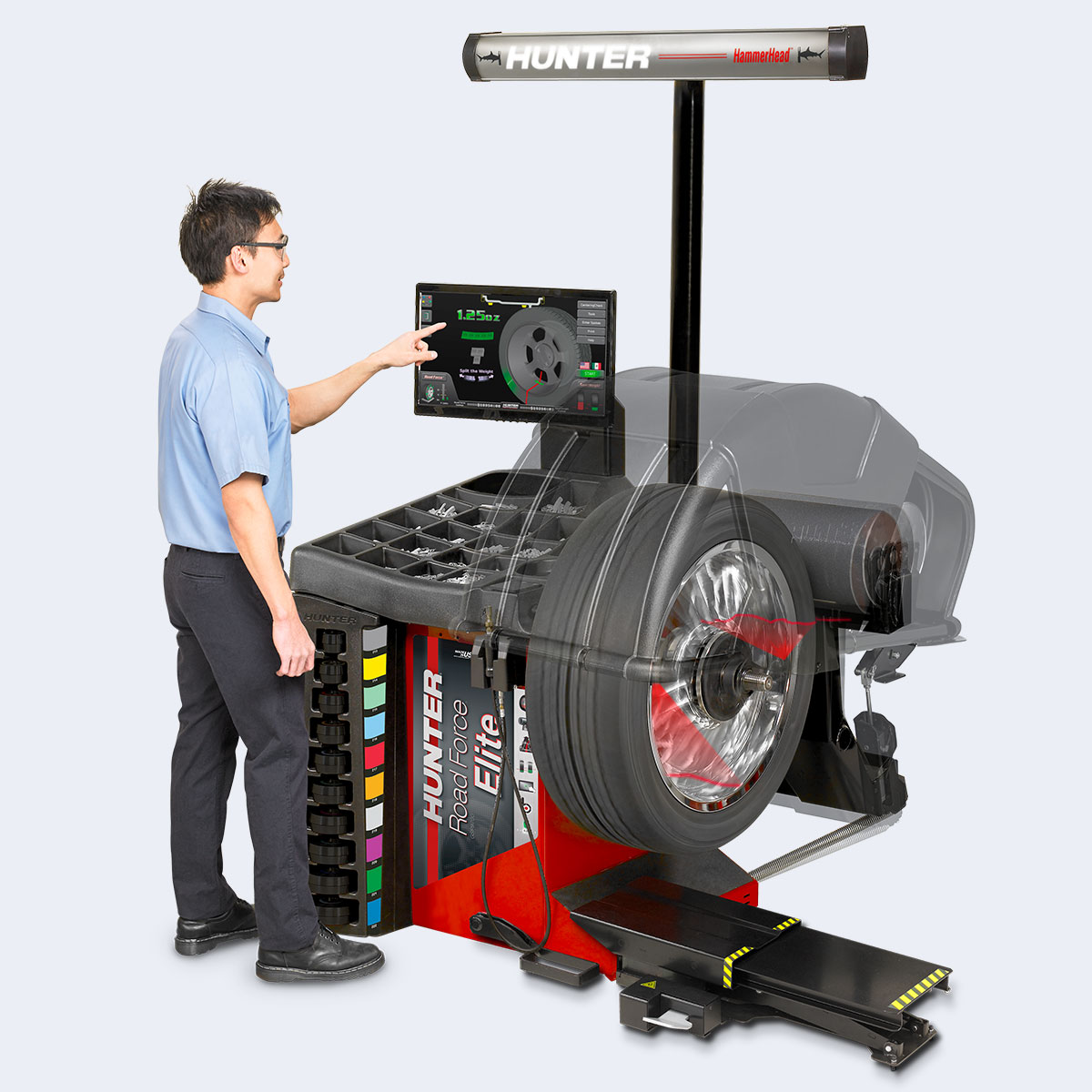 hunter road force elite diagnostic wheel balancer