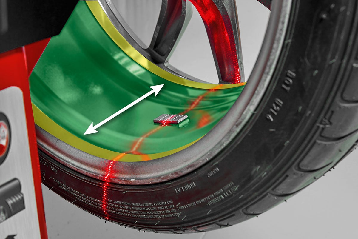 weight placement on road force elite wheel balancer