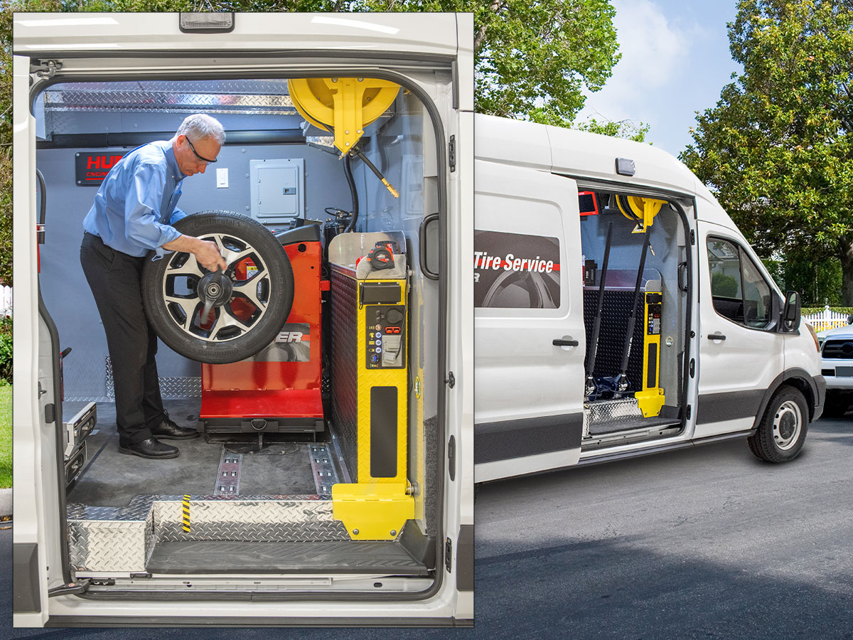 hunter mobile wheel service rotate and balance